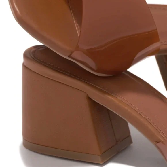 !! NEW !! Transparent Block Heel Mules in Coffee - Picture 4 of 6